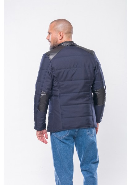 K240 Erkek Parlak Lacivert Kapitone Slim Ceket fırsatları