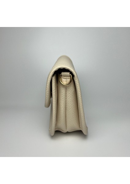 Giseca Kevi - Krem Deri Çapraz Kadın Çantası modelleri