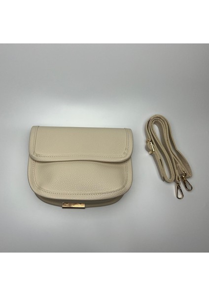 Giseca Kevi - Krem Deri Çapraz Kadın Çantası fırsatları