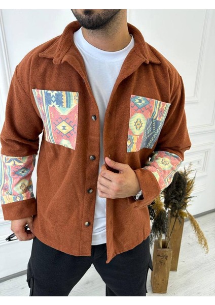 Kaşe Oversize Cepli Etnik Salaş Kaşe Kalın Ceket Gömlek modelleri