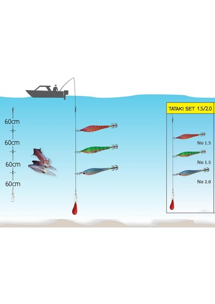 Tataki Set Üçlü Hazır Kalamar Zoka Bedeni 1.5/2.0