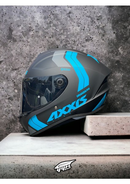 Draken Glacial. ''2 Vizörlü'' + ''sticker'' Hediyeli, Mat Motosiklet Kapalı Kask