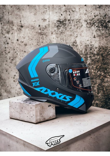 Draken Glacial. ''2 Vizörlü'' + ''sticker'' Hediyeli, Mat Motosiklet Kapalı Kask fiyatları