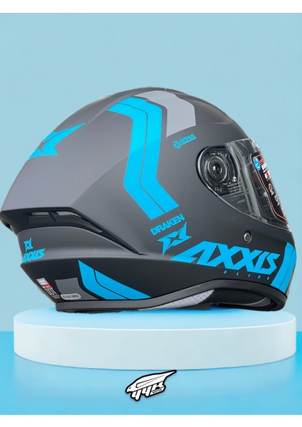Draken Glacial. ''2 Vizörlü'' + ''sticker'' Hediyeli, Mat Motosiklet Kapalı Kask fırsatları