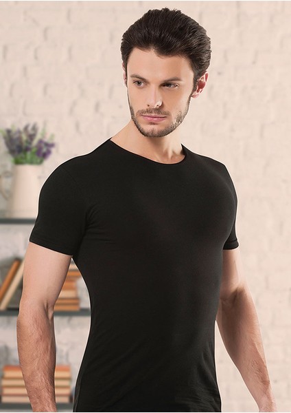 3 Lü Paket Erkek Bisiklet Yaka Lcyralı Kısa Kollu Siyah T-Shirt EDY704-705S fırsatları