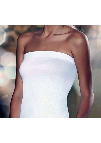 3 Lü Paket Kadın Straplez Body Atlet T-Shirt Beyaz EDY2402-2403B