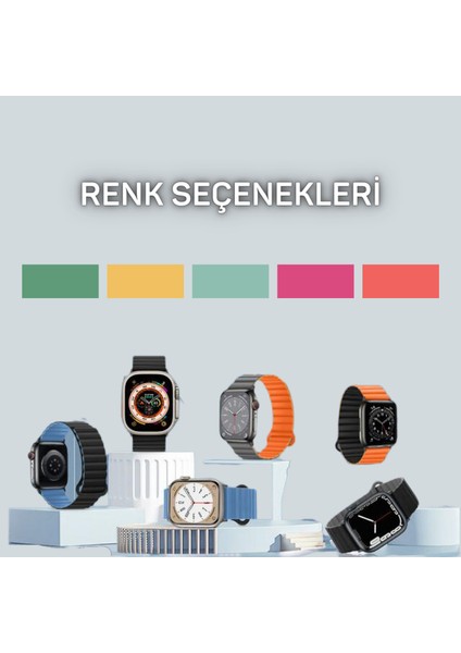 Akıllı Saat Watch için Uyumlu 42MM 44MM 45MM 49MM 1/2/3/4/5/6/se/7/8/ultra Magnetli Kordon ve Kayışı Siyah