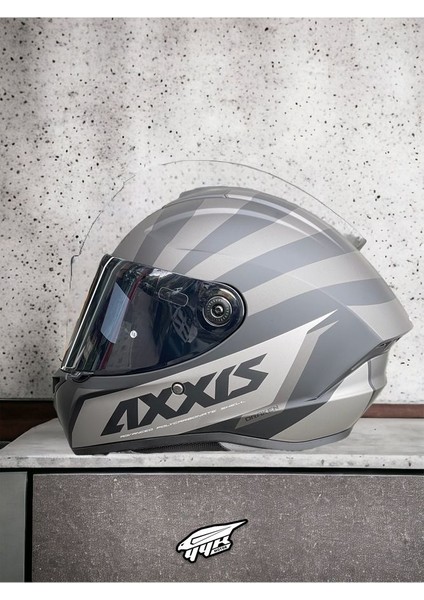 Draken Premier Gray. ''2 Vizörlü'' + ''sticker'' Hediyeli, Mat Motosiklet Kapalı Kask