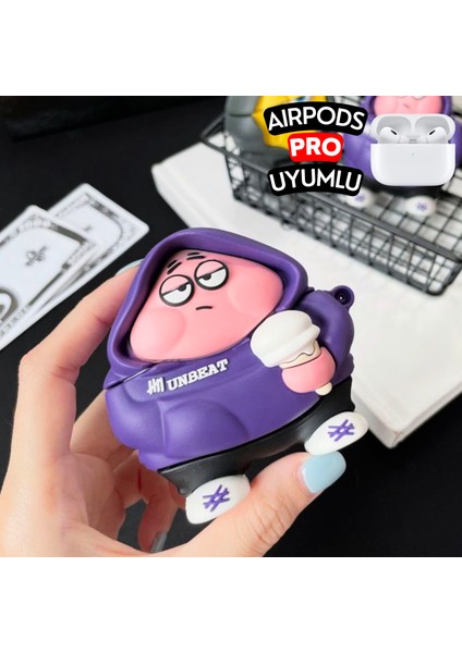 Airpods Pro Uyumlu Hoodie Tasarım Patrick Yıldız Figürlü Sevimli Kopçalı Koruyucu Silikon Kılıf