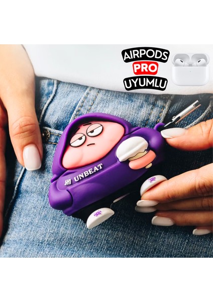 Airpods Pro Uyumlu Hoodie Tasarım Patrick Yıldız Figürlü Sevimli Kopçalı Koruyucu Silikon Kılıf indirimleri