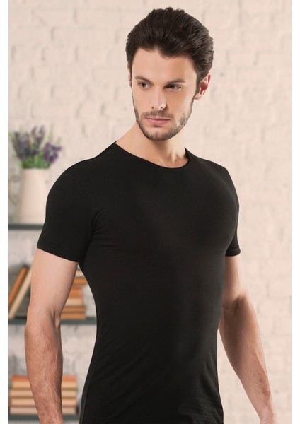 3 Lü Paket Erkek Bisiklet Yaka Lcyralı Kısa Kollu Beyaz T-Shirt EDY704-705B