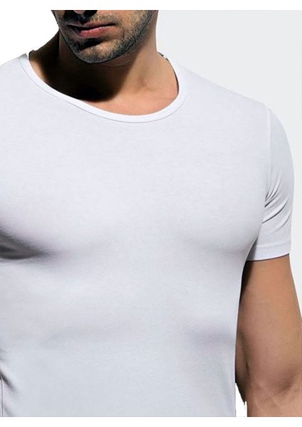 Erkek Siyah-Beyaz 2 Li Karma Paket Bisiklet Yaka Kısakol Lycralı Tshirt EDY704-705 fiyatları
