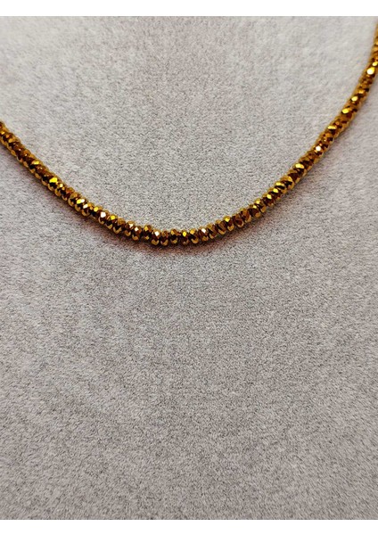 Hematit Taşı Rondela Faset Kesim 3*1.5mm Kolye (Sabit Klipsli) modelleri