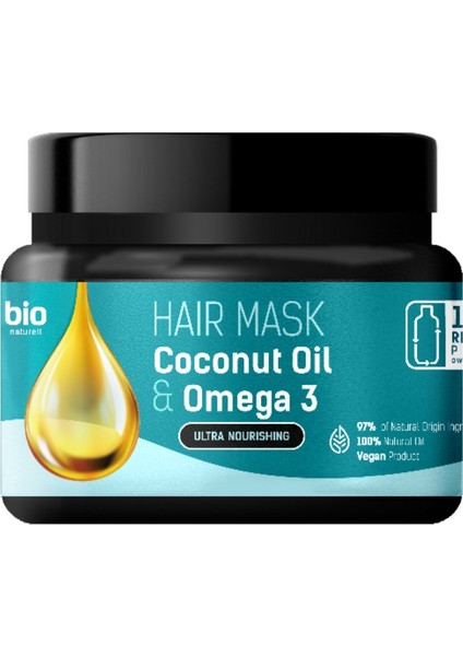 Saç Maskesi Hindistan Cevizi Yağı ve Omega 3 Ultra Besleyici 295 ml