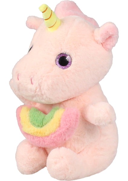 Unicorn Peluş Kucak Yastığı, Dekoratif Yastık, Hediyelik Peluş Oyuncak 30 cm Pembe