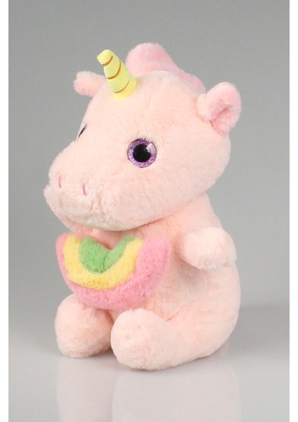 Unicorn Peluş Kucak Yastığı, Dekoratif Yastık, Hediyelik Peluş Oyuncak 30 cm Pembe