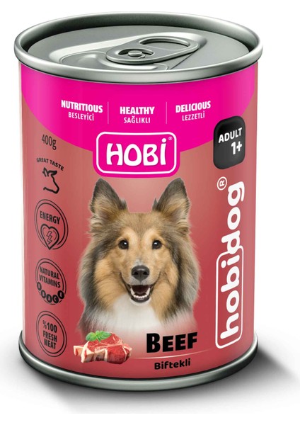 Hobidog Biftekli Yetişkin Köpek Konservesi 400 gr