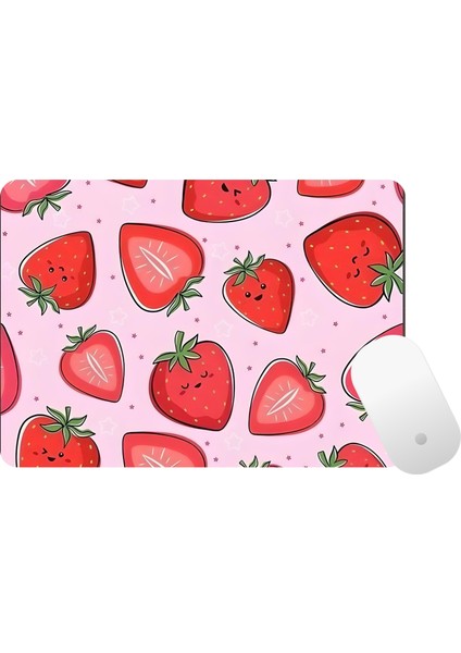 Baskı Bazar Baskıtech Çilek Desenli Baskılı Mouse Pad