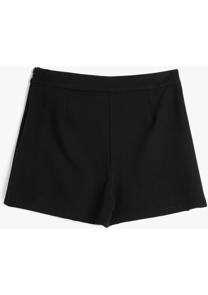 Pileli Şort Etek Mini Normal Bel Düğme Detaylı fiyatları