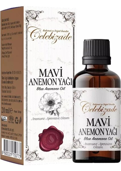 %100 Mavi Anemon Uçucu Yağı 20 ml