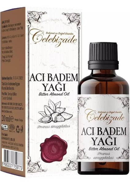 %100 Acı Badem Yağı 20 ml