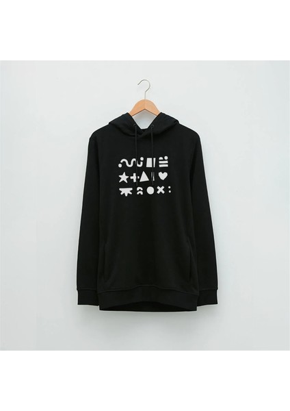 Soyut Şekiller Özel Tasarım Baskılı Hoodie A