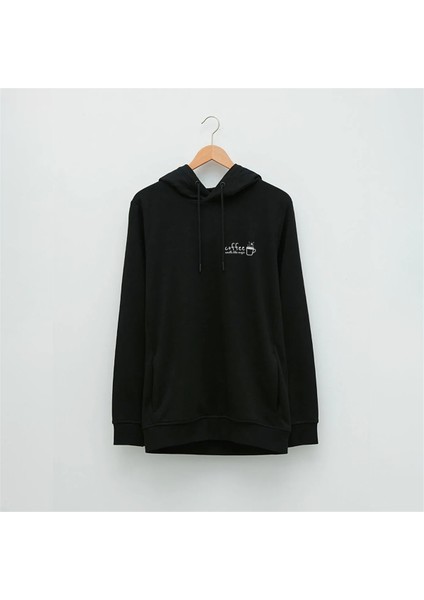 Kahve Temalı Özel Tasarım Baskılı Hoodie C