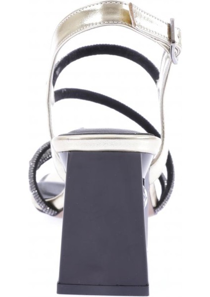 615-23Y Kadin Silver Taş Fiyonklu Kristal Taşli Topuklu Sandalet fırsatları