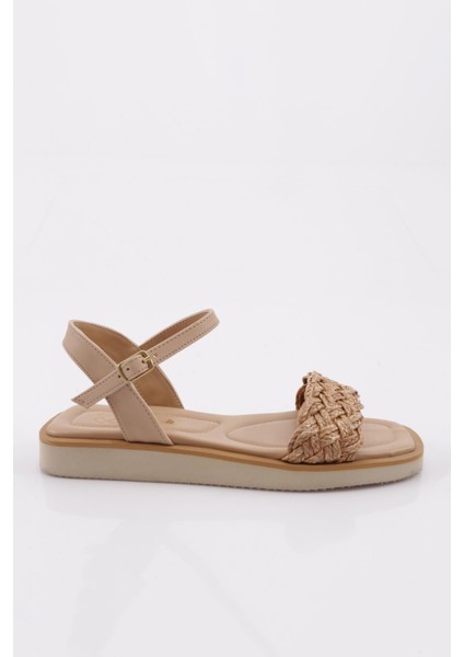 517 Kadin Hasir Örme Detayli Sandalet