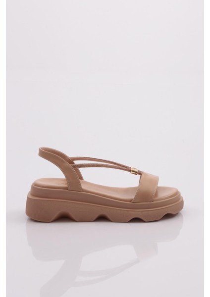 3511 Kadin Kalin Taban Taş Ipli Sandalet