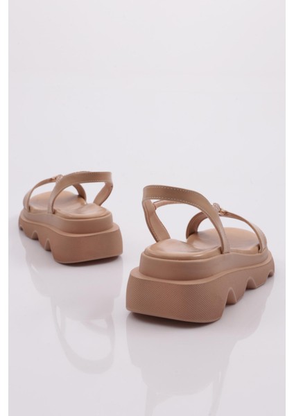 3511 Kadin Kalin Taban Taş Ipli Sandalet modelleri