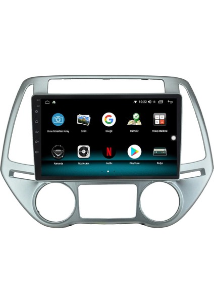 Hyundai I20 Android 13 Multimedya Carplay 4gb RAM+64GB HDD Dijital Klima Navigasyon Ekran