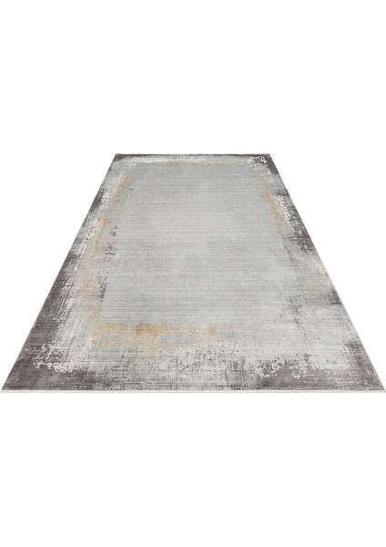 Mahal Mhl 11 Grey Gold Modern Desenli Yumuşak Dokulu Yüksek Kalite Sık Dokuma 120 Tarak Ipek Halı fırsatları