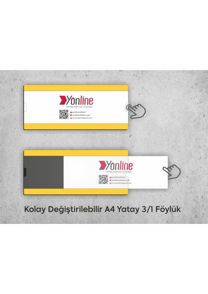 Kapı ve Duvar Tipi Kolay Değiştirilebilir A4 1/3 Föylük