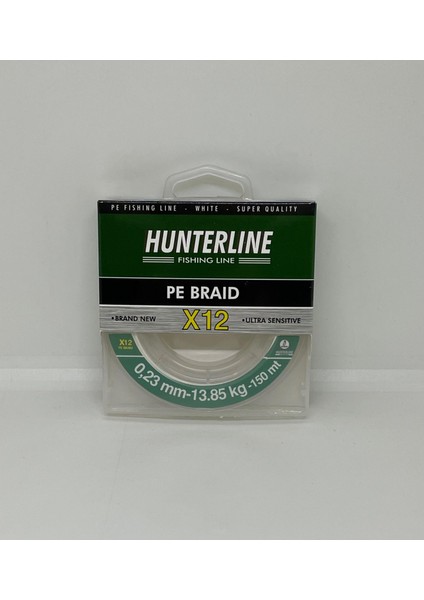 Hunterline Pe Braid X12 Beyaz Örgü 0,23MM Ip Misina - 150 mt