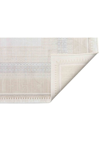 Mahal Mhl 07 Cream Gold Modern Desenli Yumuşak Dokulu Yüksek Kalite Sık Dokuma 120 Tarak Ipek Halı indirimleri
