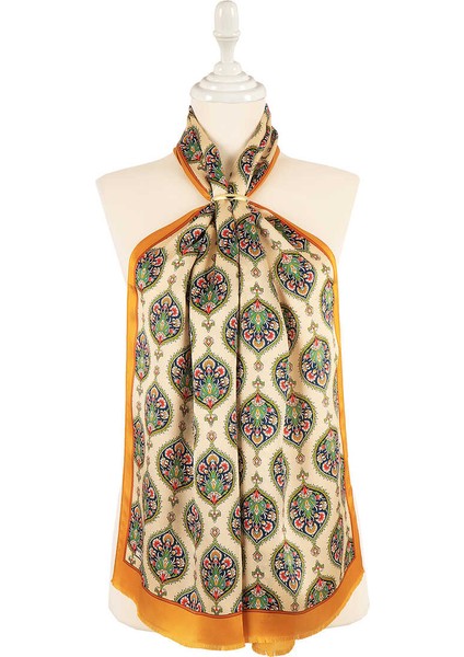 Hardal Hatai Desen Ipek Fular