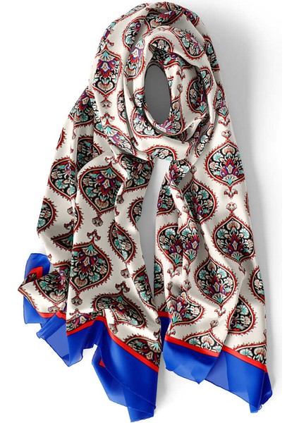 Saks Hatai Desen Ipek Fular modelleri