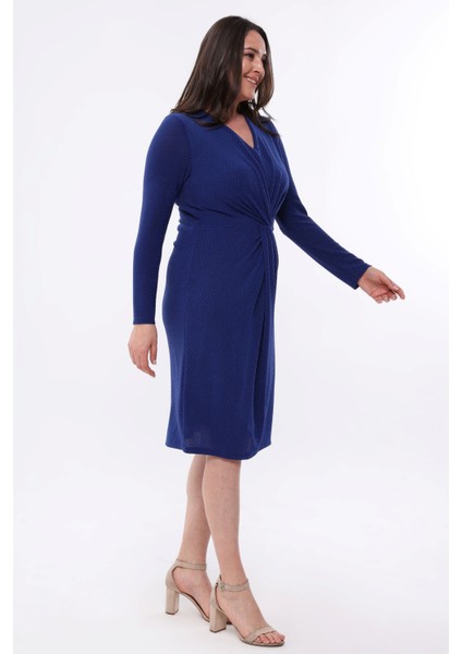 Orta Beden Önü Düğümlü Esnek Elbise modelleri