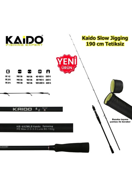 Slow Jig Kamışı 190 cm 100-200GR Pe 3-4 Tetiksiz
