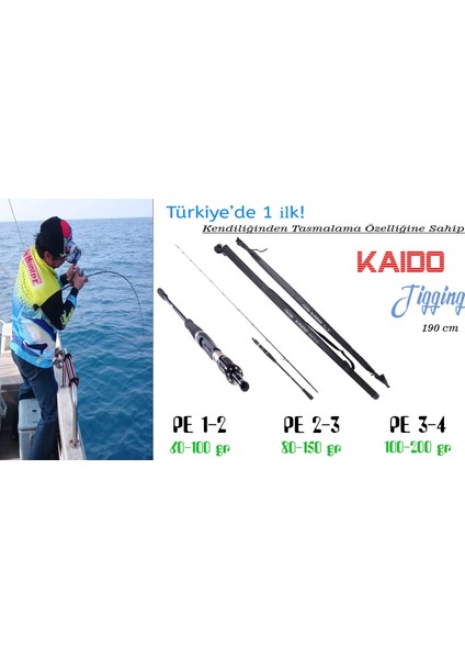Slow Jig Kamışı 190 cm 100-200GR Pe 3-4 Tetiksiz