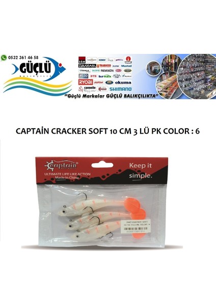 Levrek Turna Silikonu Captaın Cracker Soft 10 cm 3 Lü Pk Renk : 6