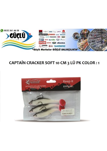 Levrek Turna Silikonu Captaın Cracker Soft 10 cm 3 Lü Pk Renk : 1