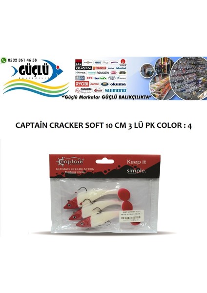 Levrek Turna Silikonu Captaın Cracker Soft 10 cm 3 Lü Pk Renk : 4