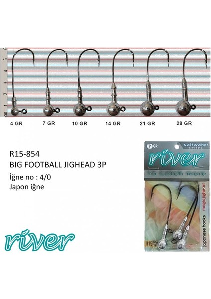 Jighead 10GR River Big Football 3’lü Paket fiyatları