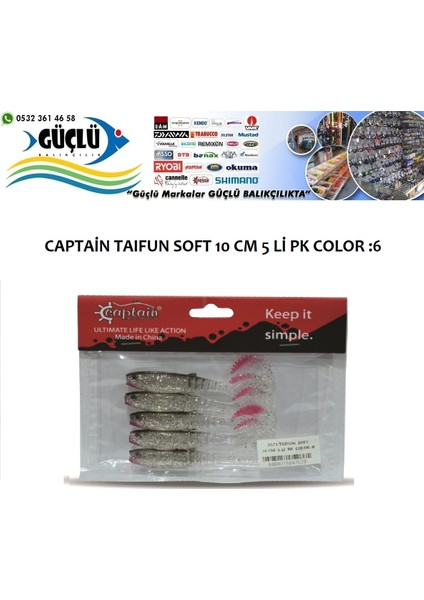 Levrek Turna Silikonu Captaın Taıfun Soft 10 cm 5 Li Pk Renk :6