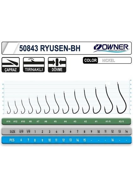 50843 Ryusen-Bh White Nikel Iğne No:8 fiyatları
