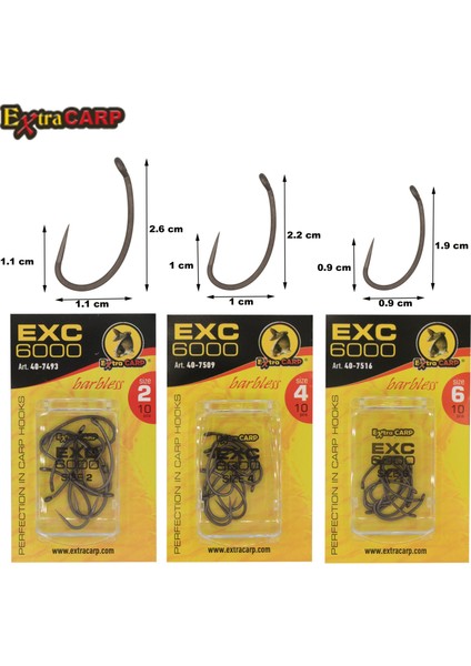 Sazan Iğnesi Extracarp Hooks Exc 6000 4 No 10’lu Paket