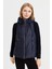 Kadın Kapüşonlu Kısa Kapitone Yelek Lacivert 1