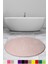 Elite Pudra 150X150 cm Yuvarlak Peluş Banyo Halısı Kaymaz Taban Pufidik Banyo Paspası 1